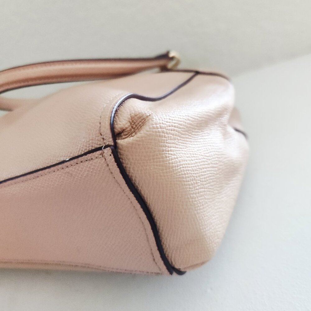 Like New Coach Mini Brooke Blush Leather Shoulder Bag Purse - Picture 11 of 17